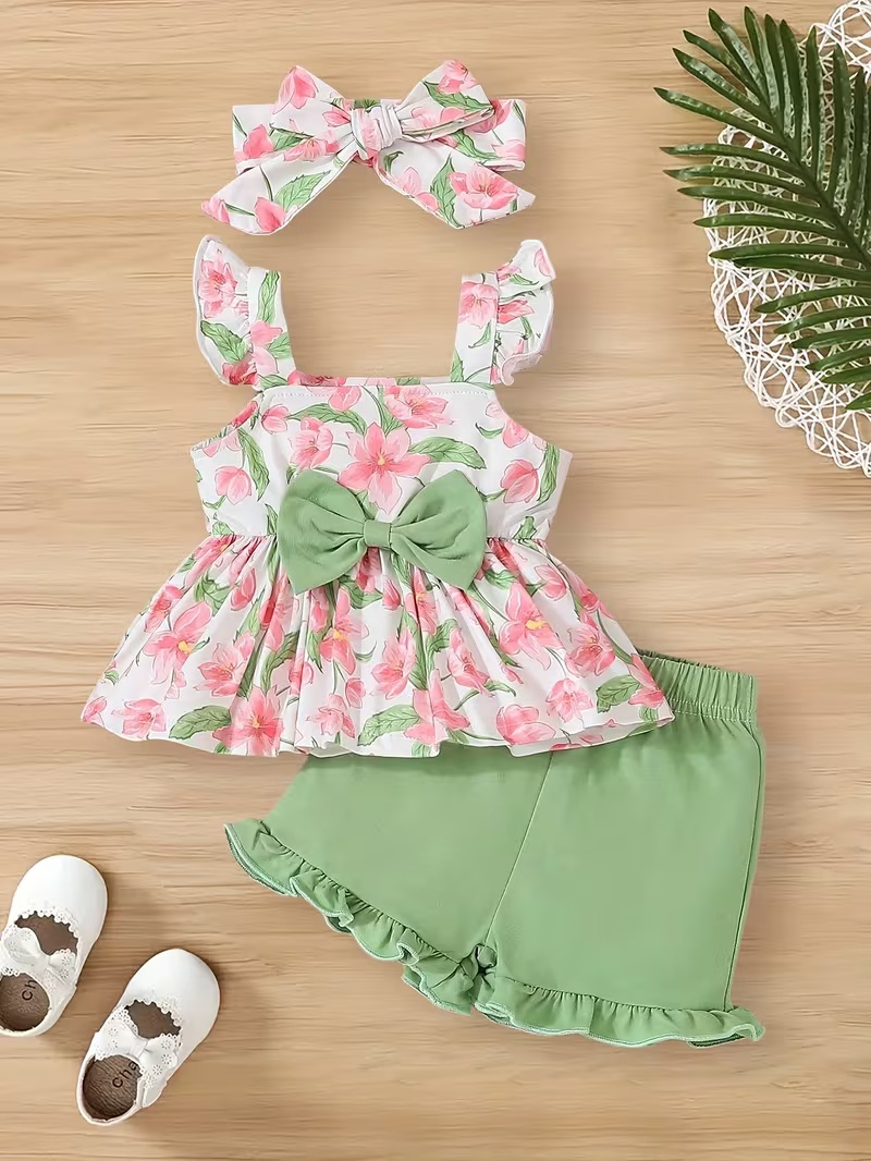 Emilia Set: Conjunto de Top Fruncido + shorts  vista adicional