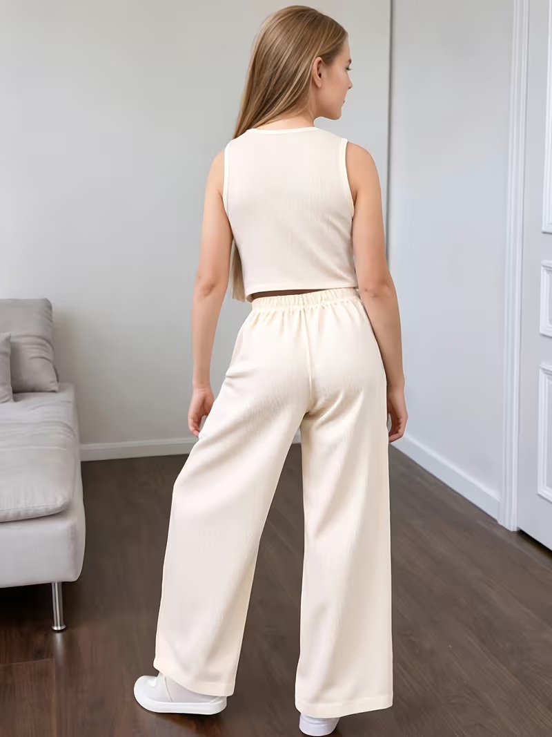 Lia Set: Conjunto de Chaleco + pantalón bota ancha vista adicional